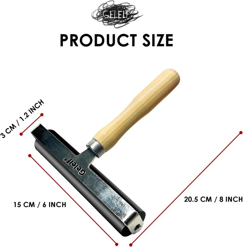GELELF Smooth Peeling Brayer Roller - Wood Hand Roller Rollers Ink Roller Tape Roller for Gluing Taping Gel Printing Inking Block Printmaking Stamping Scrapbooks (#7: 6 Inch (15CM)) - Image 3